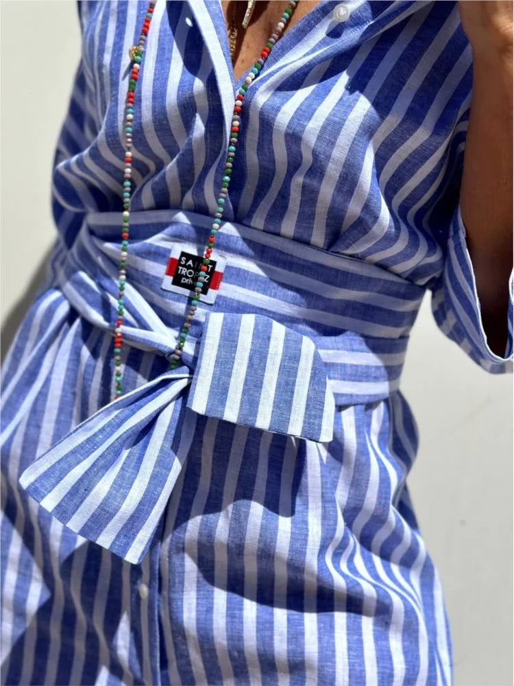 Denise | Striped Dress with Collar