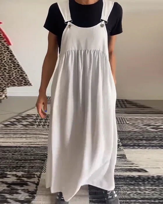 Alice | Casual Dress with Adjustable Straps in Solid Color - WeWoman