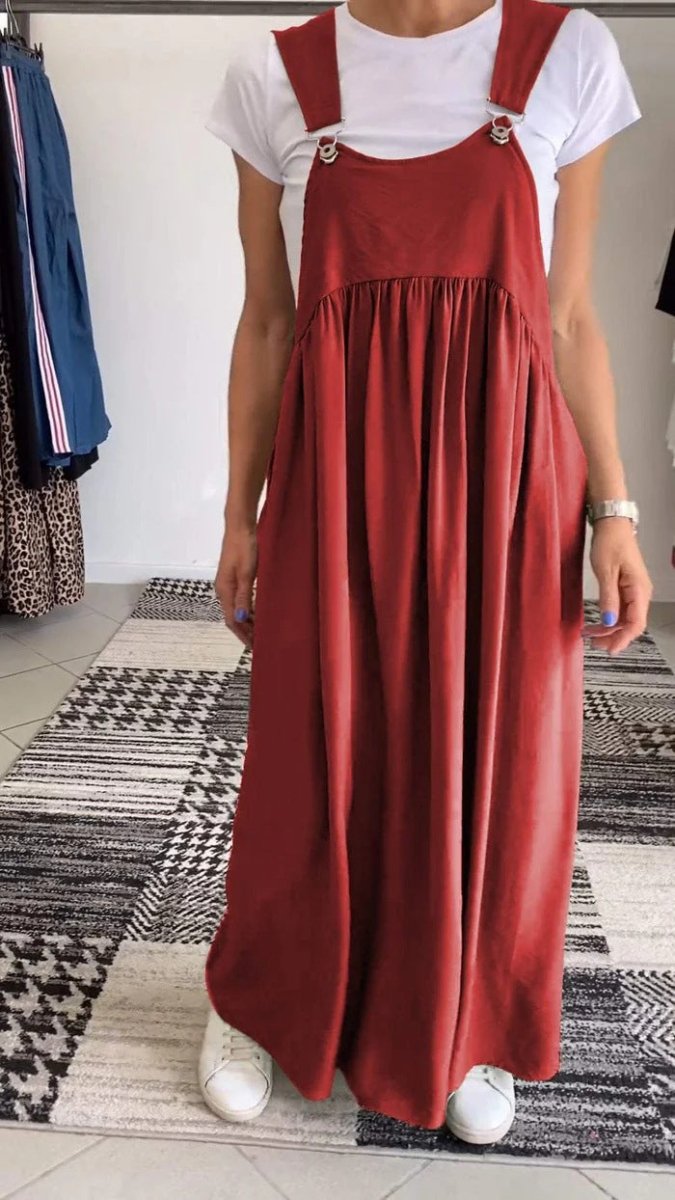 Alice | Casual Dress with Adjustable Straps in Solid Color - WeWoman