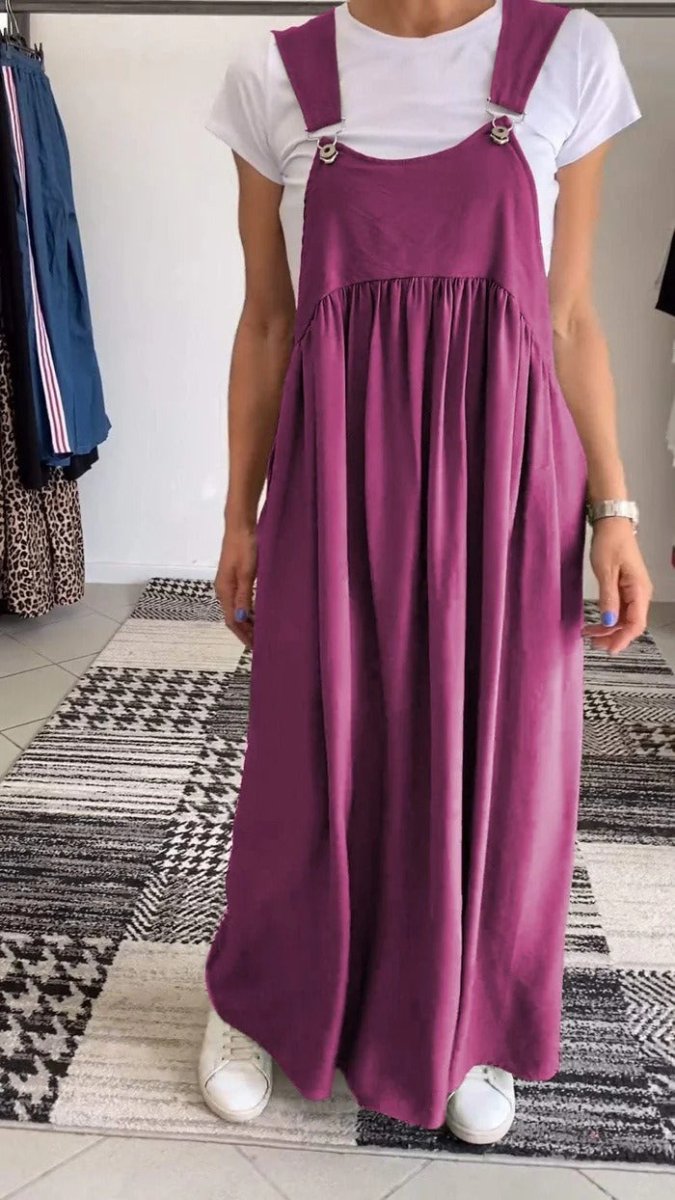 Alice | Casual Dress with Adjustable Straps in Solid Color - WeWoman