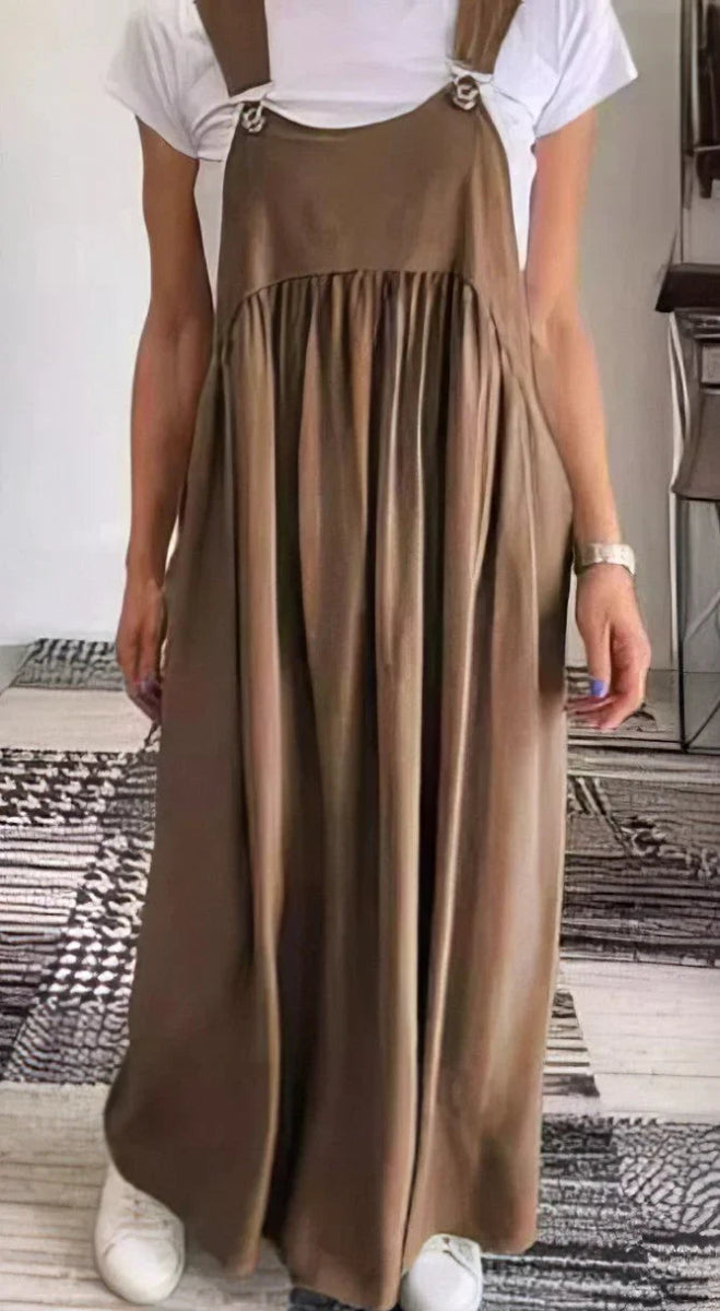 Alice | Casual Dress with Adjustable Straps in Solid Color - WeWoman