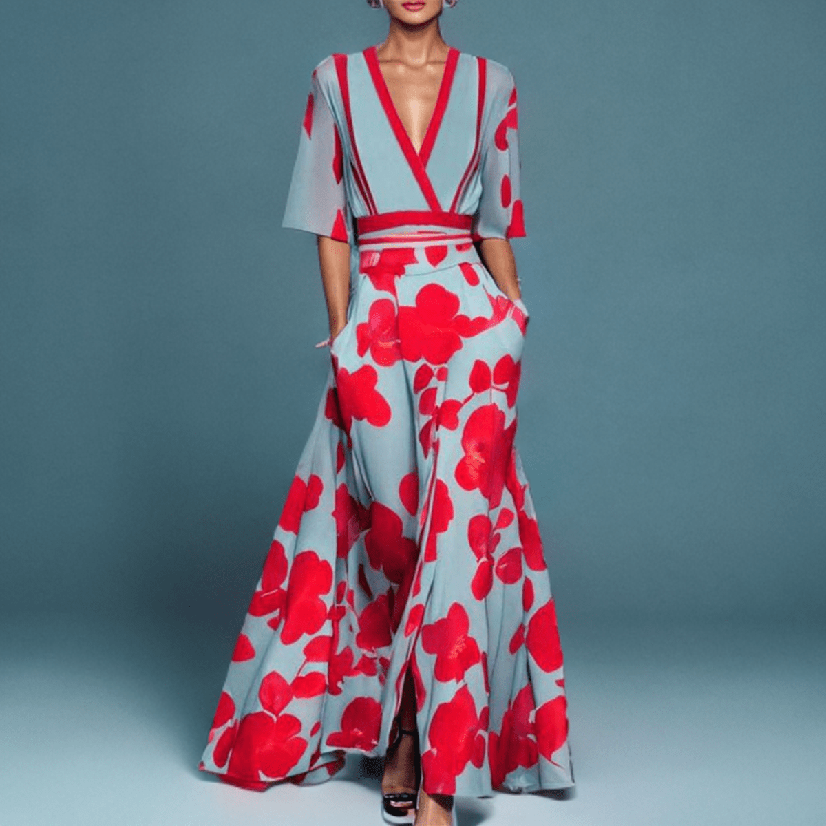 Andrina - Dress with Elegant Sleeves - WeWoman