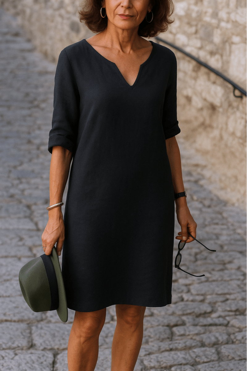 Diana™ | Elegant V - neck Dress - WeWoman