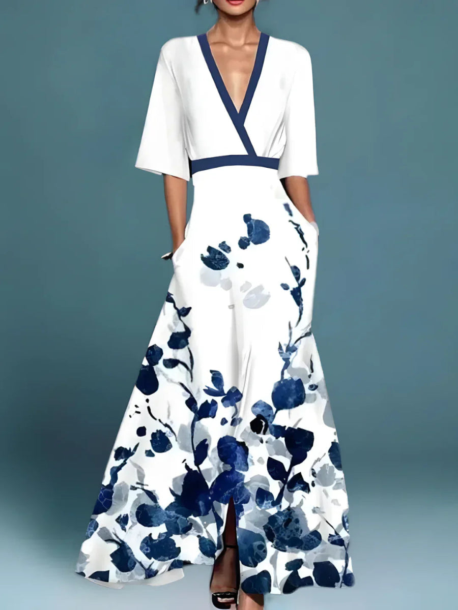 Laure | Elegant Floral Wrap Dress - WeWoman